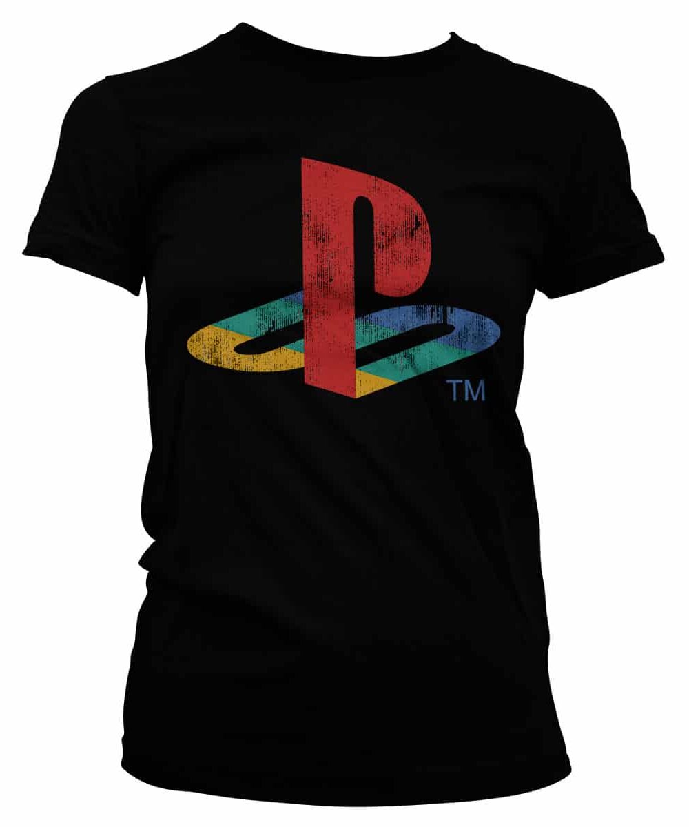 Playstation Distressed Logo Girly Tee
