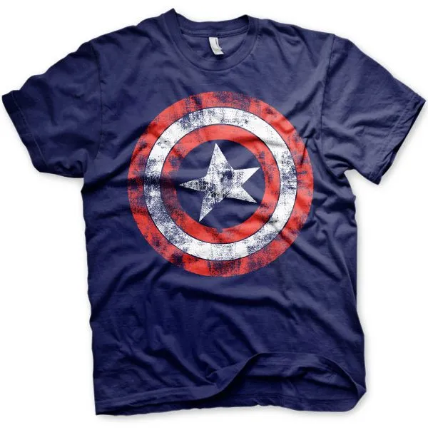 Captain America Distressed Shield T-Shirt