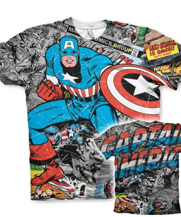Captain America Comic Allover T-Shirt