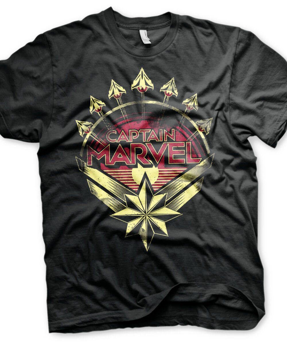 Captain Marvel Distressed Shield T-Shirt