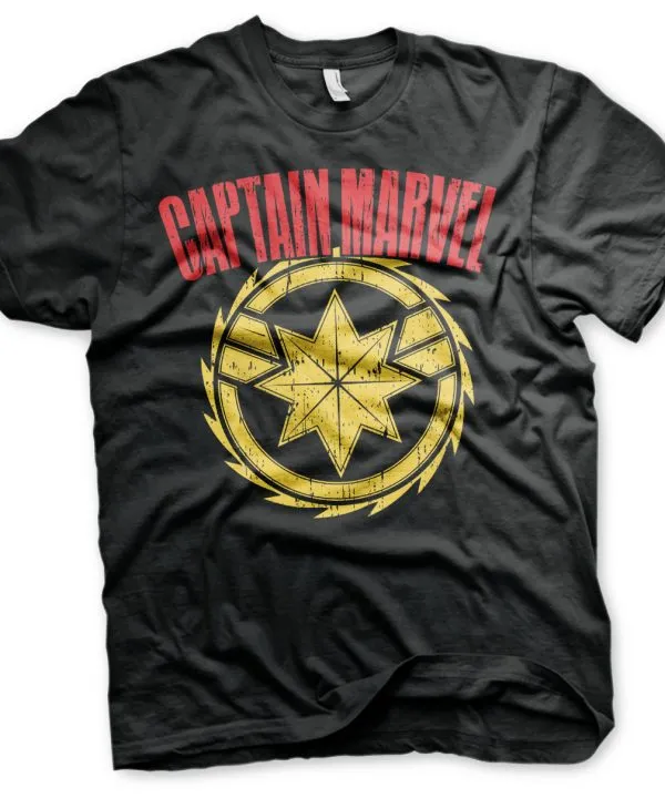 Captain Marvel Distressed Logo T-Shirt