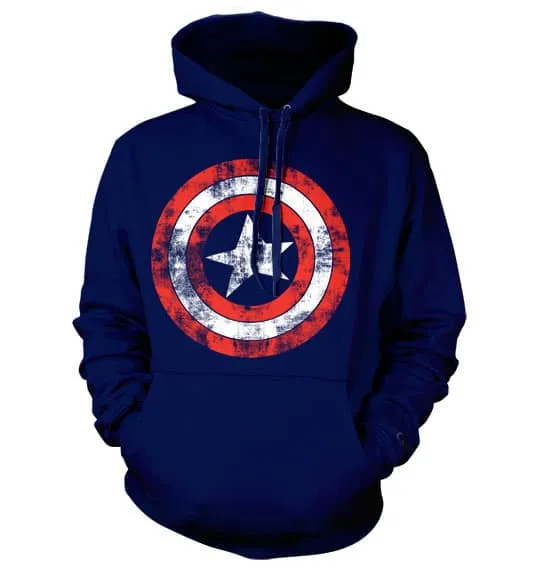 Captain America Distressed Shield Hoodie