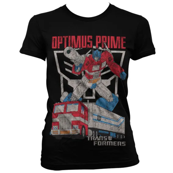 Optimus Prime Distressed Girly T-Shirt