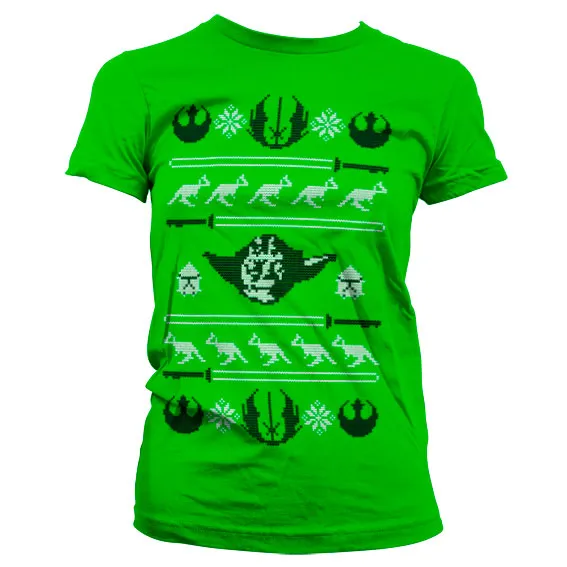 Star Wars Yoda X-Mas Knit Girly T-Shirt