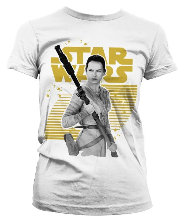 Star Wars Rey Gold Logo Girly Tee