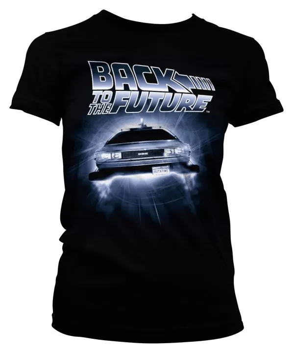 Back To The Future - Flying Delorean Girly Tee