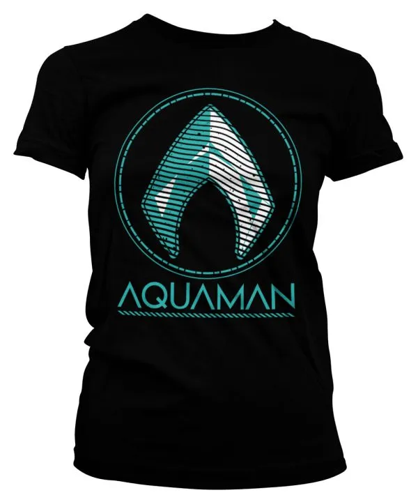 Aquaman - Distressed Shield Girly Tee