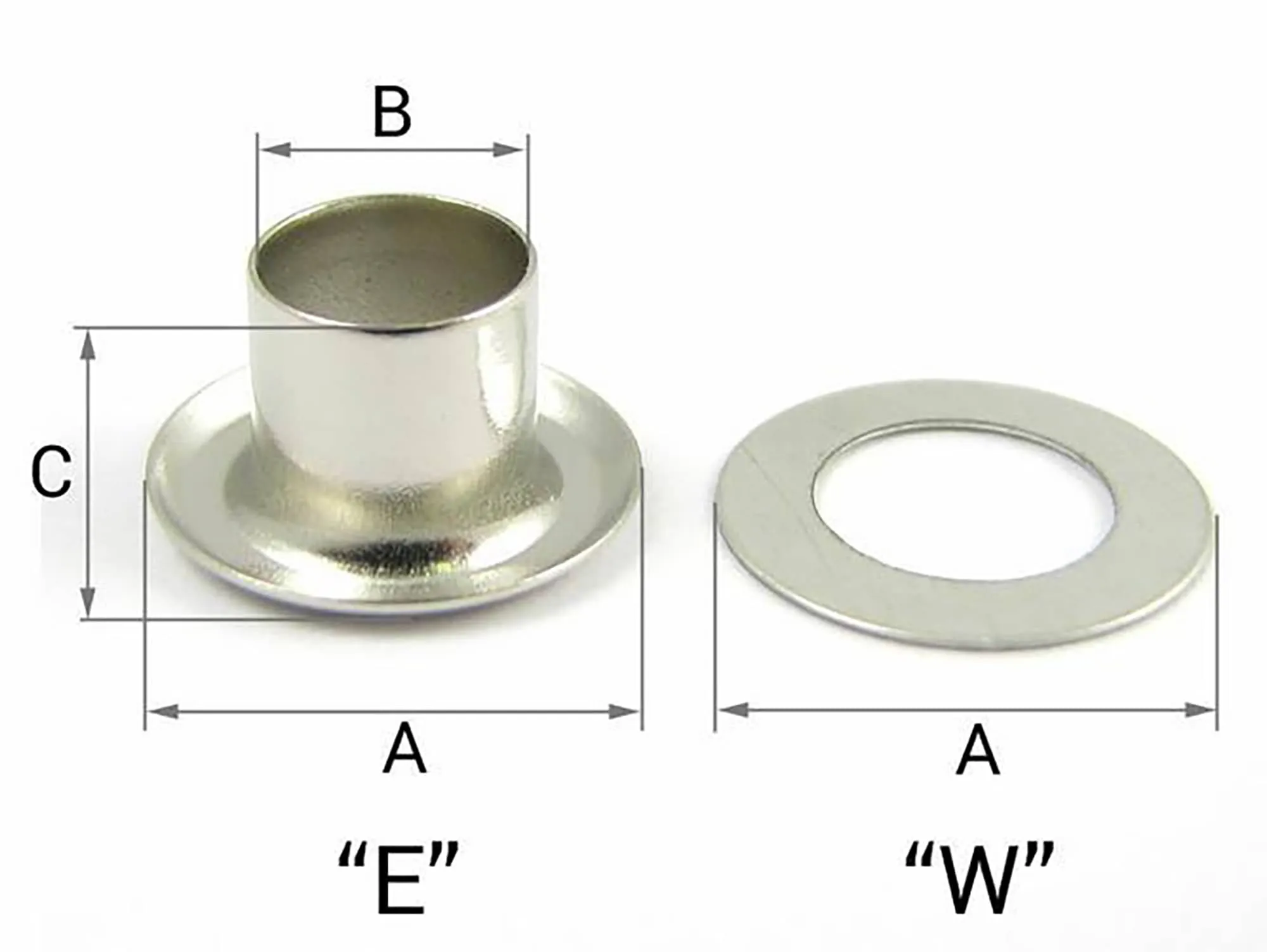 Malje + Washers metall 6x5mm