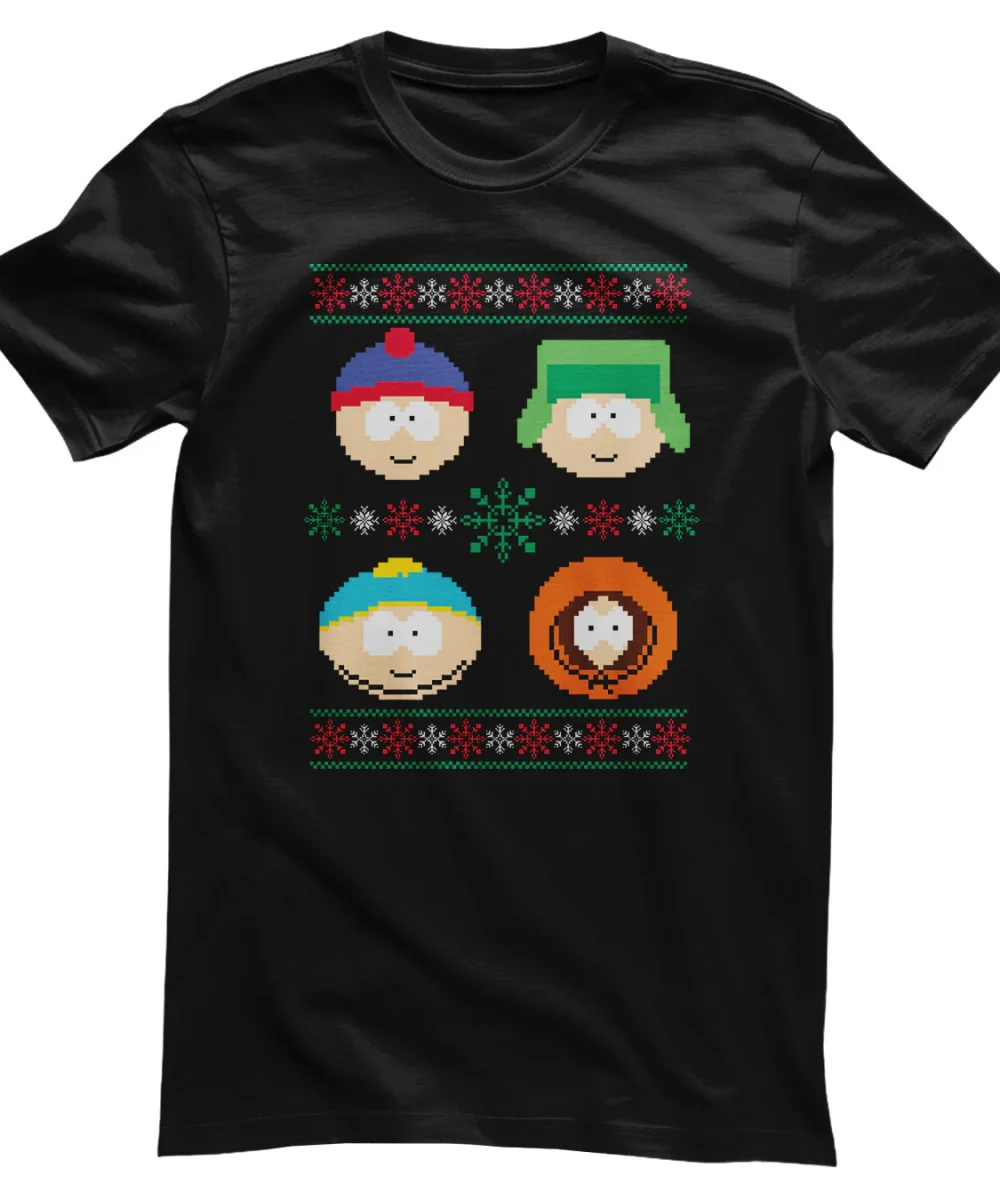 South Park 8-bit Christmas Pattern T-Shirt